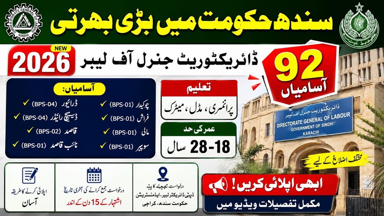 Directorate General of Labour Sindh Jobs
