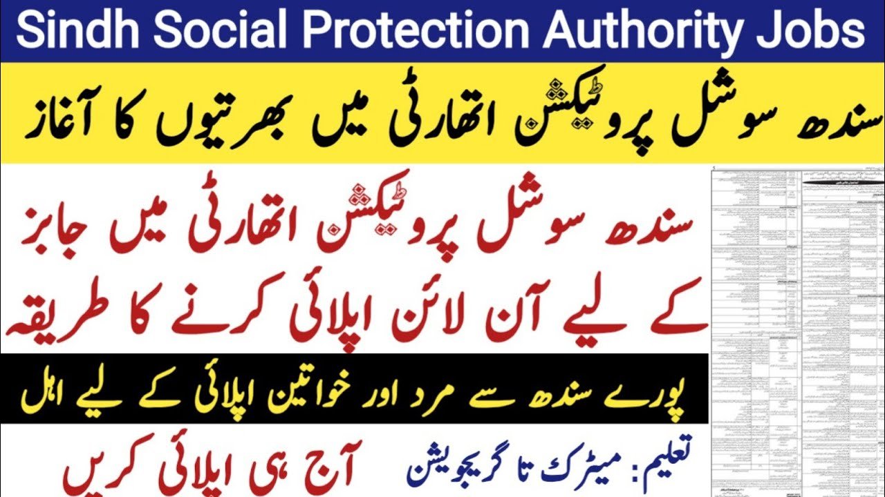 Sindh Social Protection Authority Jobs